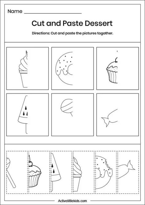 Cut and paste worksheets for preschool - Active Little Kids Cut And Paste Worksheets, Preschool Reading, Kids Worksheets Preschool, Worksheets For Preschool, Preschool Learning Activities, Cut And Paste, Preschool Learning, Preschool Worksheets, Worksheets For Kids