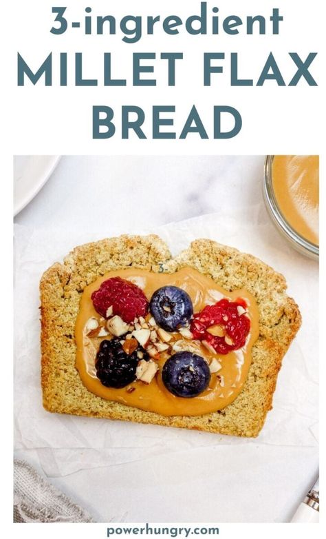 a slice of millet flax bread on a white marble counter Millet Flour Recipes Gluten Free, Millet Flour Bread, Millet Flour Recipes, Flax Bread, Glutenfree Bread, Flaxseed Bread, Healthy Breads, Vegan Breads, Sourdough Bread Sandwiches