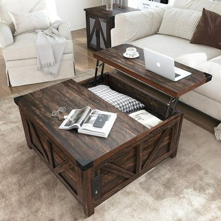 FEATURES: Farmhouse Charm: Our white square farmhouse coffee table is crafted from its original wood grain, classic farm barn shape design with metal corners decor to add a retro accent. Its farmhouse yet stylish design complements modern, rustic, industrial, or vintage decor. The unique square shape is just the right size to not only complement your sofa well but also fit well in both small and large spaces. Sturdy & Durable: Living room center table is made of high-density engineered wood, whi Square Center Table, Square Farmhouse, Central Table, Table With Charging Station, Living Room Center, Large Storage Cabinets, Corner Decor, Coffee Table Farmhouse, Lift Top Coffee Table