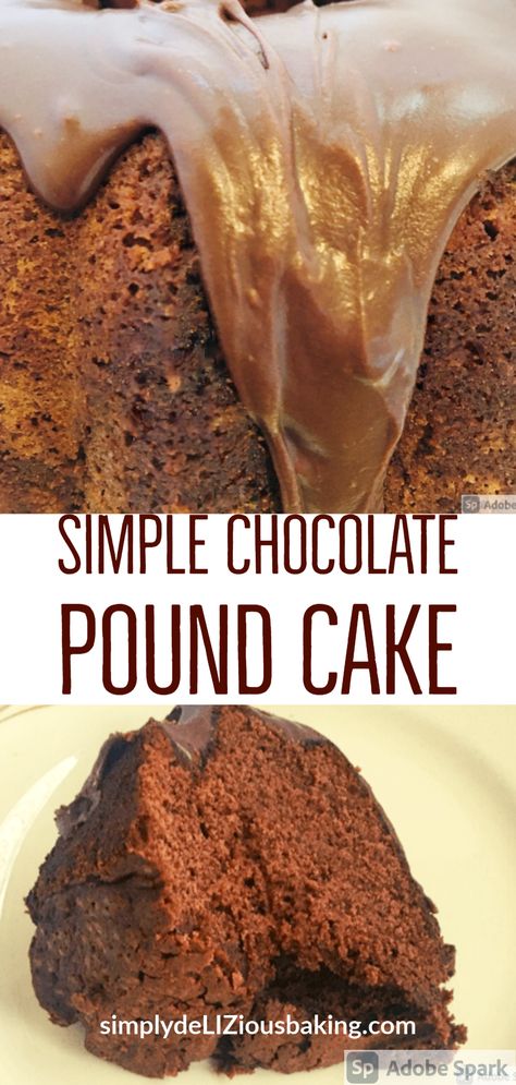 Simple Chocolate Pound Cake-Easy traditional and simple from scratch cake recipe. Amazing chocolate taste and perfect Christmas dessert. Very freezable. Brownie Pound Cake Recipe, Choc Pound Cake Recipe, Southern Living Chocolate Pound Cake, Best Chocolate Pound Cake Moist, Chocolate Pound Cake Recipe Easy, Chocolate Pound Cake Recipe Homemade, Chocolate Pound Cake Moist, Chocolate Pound Cake Recipes, Easy Chocolate Pound Cake