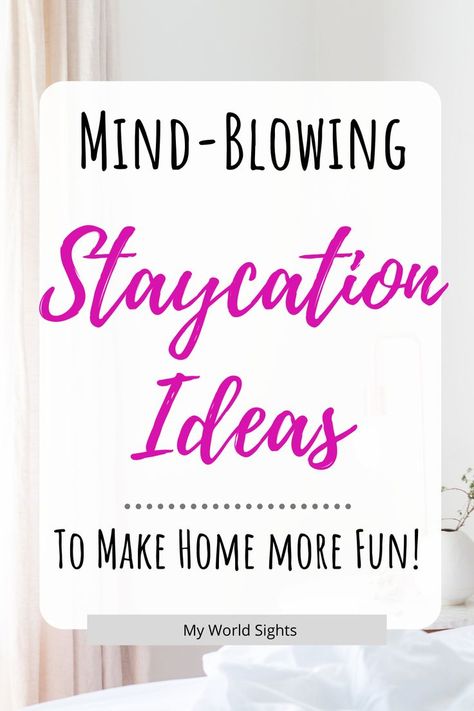 Staycation Ideas For Couples, Activity List, Spring Break Kids, Staycation Ideas, Train Adventure, Summer Staycation, Armchair Travel, Bored At Home, Things To Do At Home