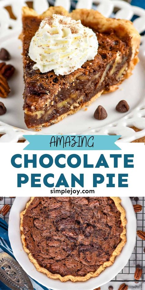 Choc Pecan Pie Recipe, Brownie Pecan Pie, Pecan Pie Chocolate, Derby Food, Everyday Desserts, Chocolate Chip Pecan Pie, Chocolate Pecan Pie Recipe, Almond Paste Recipes, Pecan Milk