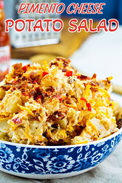 Pimento Cheese Potato Salad Pimento Cheese Recipes, Cheese Potato, Salad Salad, Summer Cookout, Southern Kitchen, Potato Gratin, Picnic Ideas, Cheese Potatoes, Pasta Salads