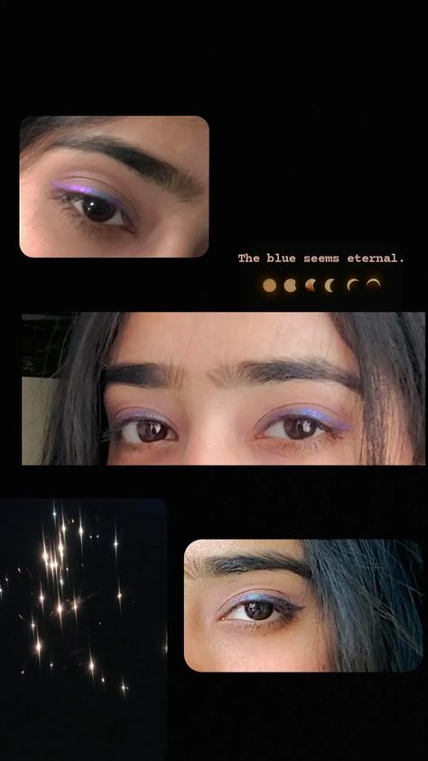 My holographic eyeliner just giving all the cosmic vibes<3 Holographic Eye Makeup, Holographic Eyeliner, Cosmic Makeup, Eyeliner Looks, Ideas For Instagram Photos, Story Ideas, Instagram Story Ideas, Simple Makeup, Just Giving