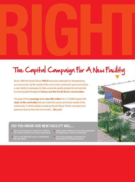 Capital Campaign for the New Quincy Facility. Capital Campaign Brochure Layout Design, Capital Campaign Design, Campaign Design Inspiration, Capital Campaign Brochure, Capital Campaign, Brochure Design Layout, Campaign Planning, Campaign Design, Green Initiatives