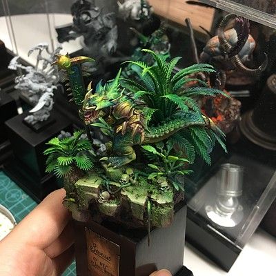 Warhammer Jungle Bases, Jungle Tyranids, Aos Seraphon, Warhammer Bases, Warhammer Lizardmen, Lizardmen Warhammer, Warhammer 40k Tyranids, Jungle Temple, Warhammer Paint