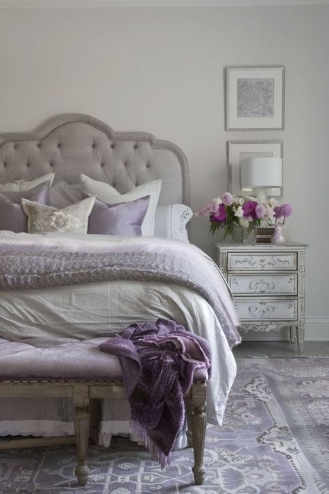 What Color Goes With Lavender, Purple And Gray Bedroom Ideas, Purple And Gray Bedroom, The Color Lavender, Lavender Bedroom, Colors For 2024, Beautiful Bedroom Colors, Cozy Fall Bedroom, Bedroom Bliss