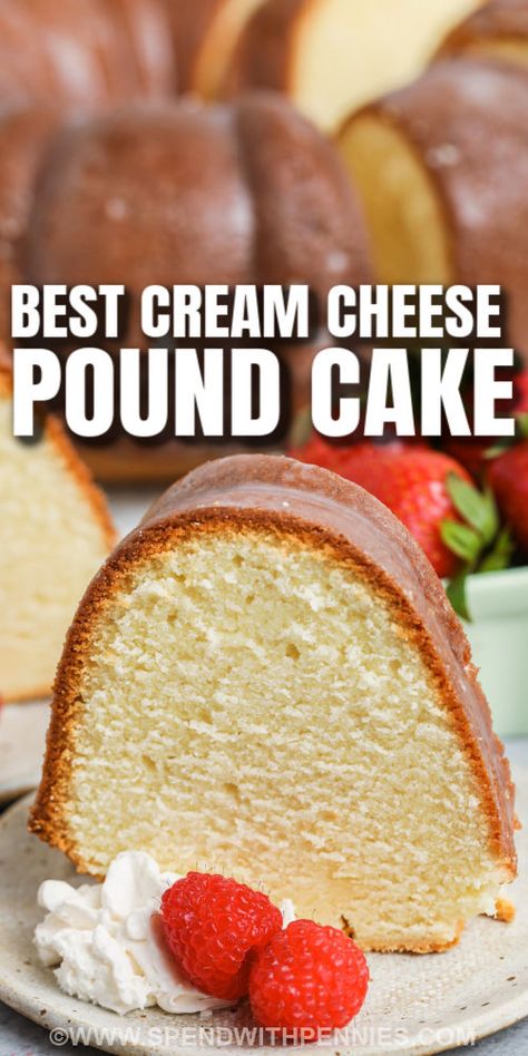 Best Cream Cheese Pound Cake, Cheese Pound Cake Recipe, Pound Cake Glaze, Best Pound Cake Recipe, Cream Cheese Pound Cake Recipe, Homemade Pound Cake, Easy Pound Cake, Pound Cake Recipes Easy, Moist Pound Cake