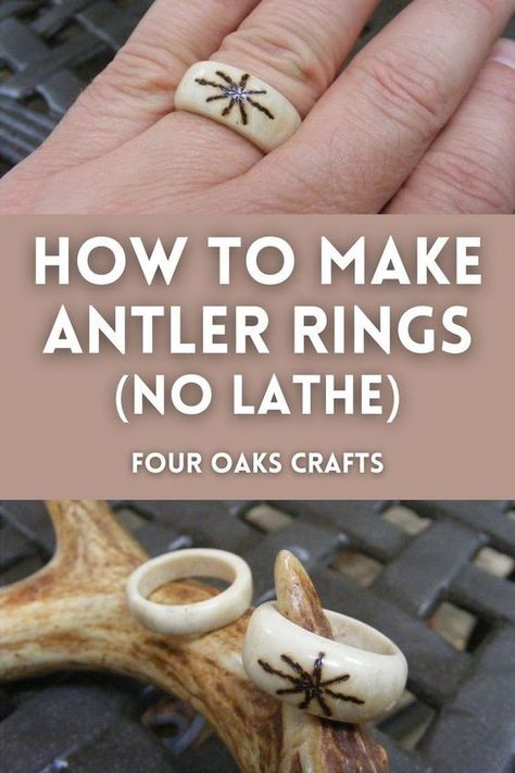 Antler Crafts Diy, Deer Antlers Diy, Deer Antler Rings, Antler Diy, Deer Antler Ideas, Deer Horn Jewelry, Diy Antler, Hunting Crafts, Antler Projects