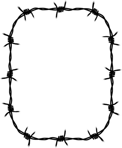 Barbed wire frame 3 - Openclipart Clipart Borders Free, Dog Tags Tattoo, Circus Background, Etching Diy, Fall Art Projects, Clip Art Borders, Barbed Wire, Cow Skull, Doodle Sketch