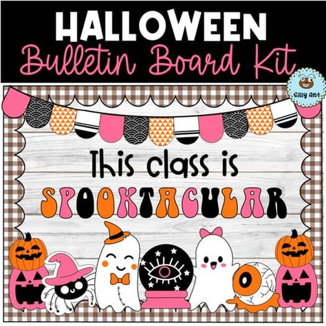 Retro Halloween Bulletin Board Kit/ This Class is Spooktacular Door Decor Spooktacular Bulletin Boards, Starting A Daycare Center, Halloween Door Decorations Classroom, Fall Classroom Door, Infant Toddler Classroom, Fall Classroom Ideas, Halloween Bulletin Boards, Starting A Daycare, Daycare Decor