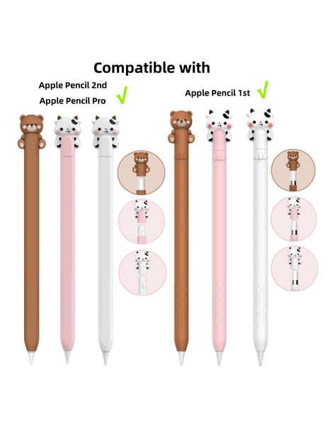 Multicolor  Collar  Silicone Animal,Plain  Embellished   Cases Apple Pen Case, Apple Pencil Cover, Apple Pencil 1st Generation, Apple Pencil Case, Ipad Pouch, 13 Birthday Cake, 13 Birthday, Apple Pen, Stylus Pen