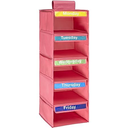 5-Shelf Weekly Clothes Organizer for Kids (33”) Weekday Clothes Organizer for Kids I School Clothes Organizer I Day of the Week Clothes Organizer for Kids I Monday through Friday Clothes Organizer Weekly Clothes Organizer, School Clothes Organization, Kids Clothes Organization, Back To School Organization, Clothes Organizer, Toddler Girl Room, Friday Outfit, School Week, Kid Closet