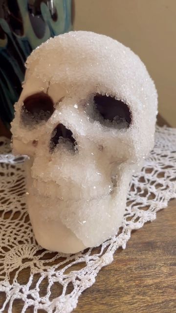 Beth Palacios on Instagram: "DIY Crystal Skull 💀 . . . #diy #spookyseason #spooky #skull #morbid #borax #boraxcrystals #craft #crafting #science #experiment #kids #momlife #craftingideas #halloween" Borax Crystals Diy, Skull Diy, Borax Crystals, Diy Skulls, Crystal Skulls, Science Experiment, Diy Crystals, Instagram Diy, Crystal Skull