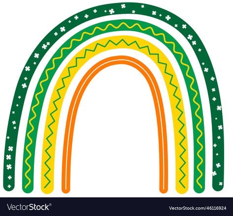 Rainbow Vector, Good Luck To You, Saint Patrick's Day, Boho Rainbow, Orange White, High Res, Good Luck, St Patricks Day, Green Color