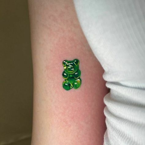 Gummi Bears Tattoo, Gummy Bear Illustration, Gummy Bear Tattoo, Prophetic Art Worship, Green Gummy Bear, Food Tattoos, Bear Tattoo, Bear Illustration, Inspirational Books To Read