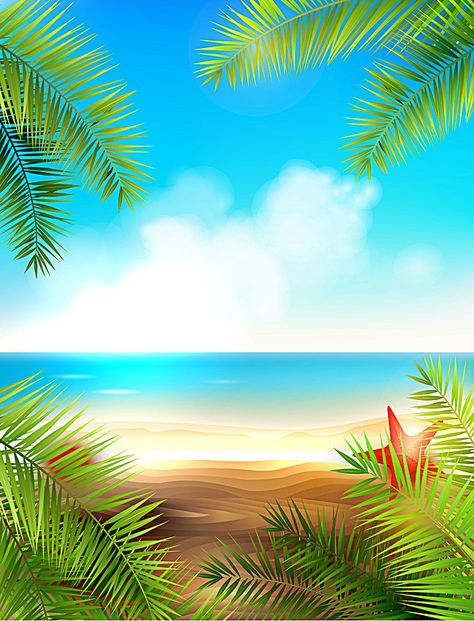 Vector cartoon seaside tourism background Summer Flyer Background, Beach Party Background, Beach Poster Design, Tourism Background, विवाह की दुल्हन, Yuumei Art, Background Beach, Background Summer, Tropical Background