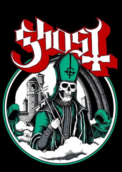 Ghost ~ Secular Haze by Jessica Hart, via Behance Doom Metal Bands, Ghost Album, Jessica Hart, Heavy Metal Art, Band Ghost, Ghost And Ghouls, Ghost Bc, Band Merchandise, Band Posters