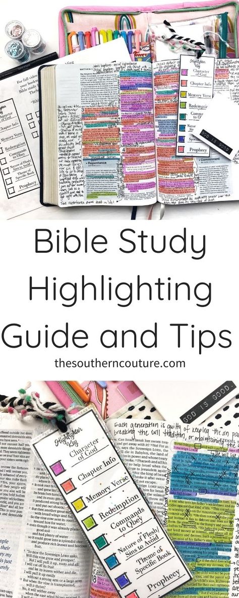 Bible Study Highlighting Guide and Tips - Southern Couture Bible Study Verse Mapping, Bible Highlighting Guide, Bible Study Highlighting Key, Highlighting Bible Guide, Bible Study Highlighting System, Bible Study Highlighting, Bible Highlights, Bible Education, Prayer Boards