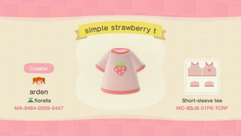 Cute Animal Crossing Shirt Design, Animal Crossing Shirts Design, Easy Animal Crossing Clothes, Aesthetic Animal Crossing Clothes, Animal Crossing T Shirt Design, Animal Crossing Shirt Designs Pixel, Cutecore Animal Crossing Clothes, Kawaii Acnh Outfits, Cute Clothes Animal Crossing