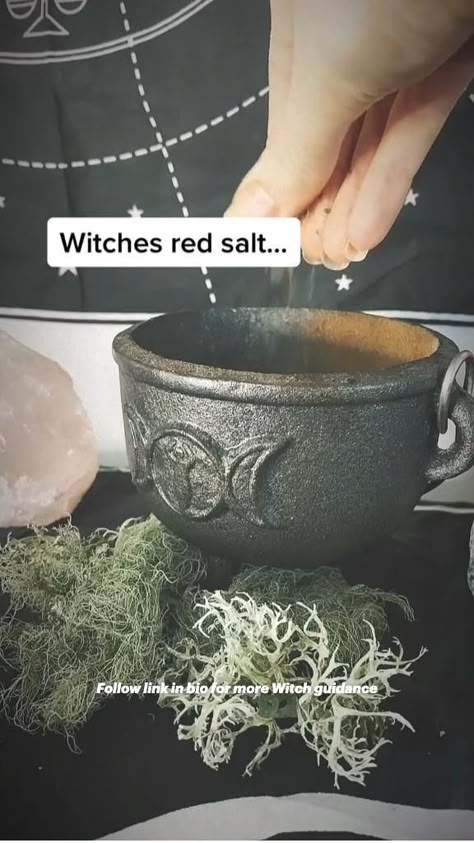 Witch Coldrain Diy, Mortar And Pestle Spells, Practical Magic Book Of Shadows, Herbal Witch Art, Cauldron Spells Witchcraft, Red Salt Witchcraft, Gothic Dinner Party Food, Witch Potion Recipe, Potions Recipes Witchcraft