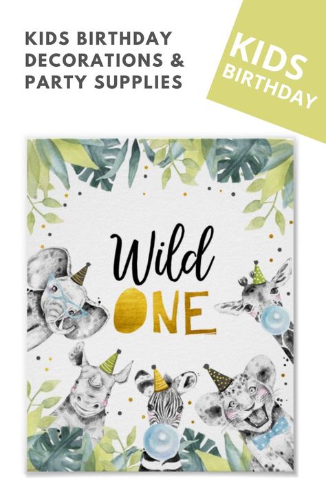 Girl Safari Party, Party Animal Birthday, Third Birthday Girl, Pink Gold Party, Pink Gold Birthday, Animal Party Favors, Animal Theme Birthday, First Birthday Sign, Safari Animals Birthday