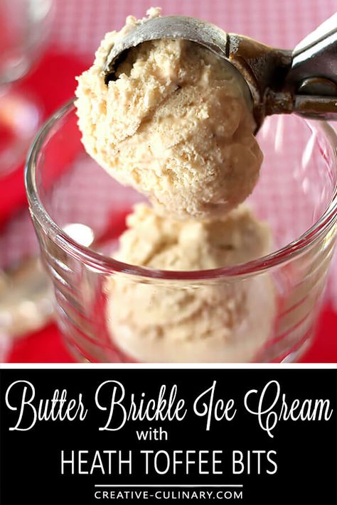 White Mountain Ice Cream Recipes, Homemade Butter Brickle Ice Cream, Butter Brickle Ice Cream, Butter Brickle, Toffee Ice Cream, Freezer Desserts, Ice Creamery, Ice Cream Recipes Machine, Snow Ice Cream