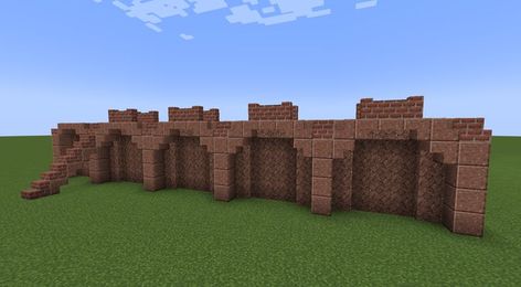 Minecraft Brick Wall Design, Minecraft Granite Building, Minecraft Granite, Red Wall Design, Minecraft Wall Designs, Minecraft Brick, Minecraft Wall, Minecraft Inspiration, Red Wall