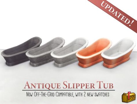 Antique Slipper Tub, Updated | Patreon Around The Sims 4, Slipper Tub, The Originals 3, Slipper Tubs, New Mods, Ts4 Cc, Black Community, Sims Mods, Sims 4 Cc