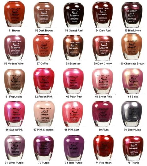 $2.95 http://www.ebay.com/itm/Kleancolor-Nail-Polish-Pick-1-Lowest-Price-/200848285909?pt=LH_DefaultDomain_0=item2ec37da0d5 Nail Polish Color Names, Nail Polish Names, La Colors Nail Polish, Polish Names, Polish Art, Nail Polish Brands, Nails Aesthetic, Popular Nail Designs, Nail Polish Art