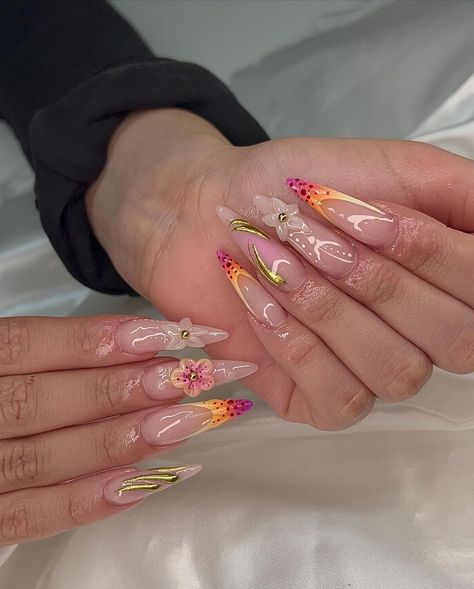 30 Trendy 2024 Summer Nail Art You'll Love Summer Nail Art Ideas, Orchid Nails, Fake Nails White, 3d Flower Nails, 2024 Nails, Summer Nail Art, Romantic Nails, Airbrush Nails, Shaped Nails