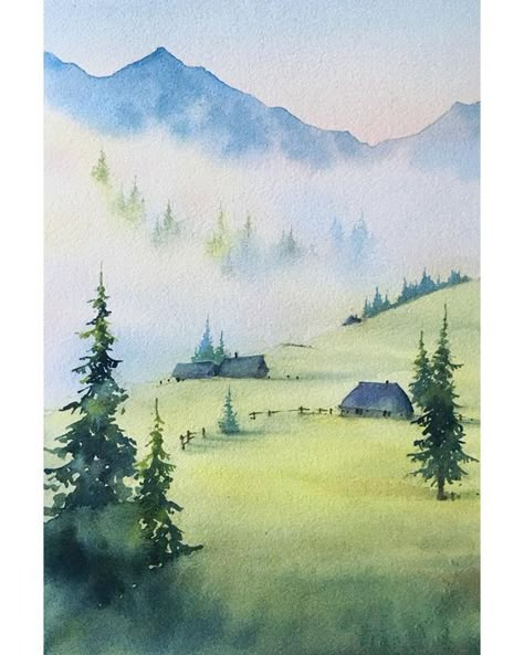 Exploring Nature's Beauty: Painting Inspiration Watercolor Scenery, Aquarelle Painting, Watercolor Paintings Nature, Watercolor Art Landscape, Learn Watercolor Painting, Watercolour Landscape, Paintings Easy, Nature Watercolor, Watercolor Landscapes