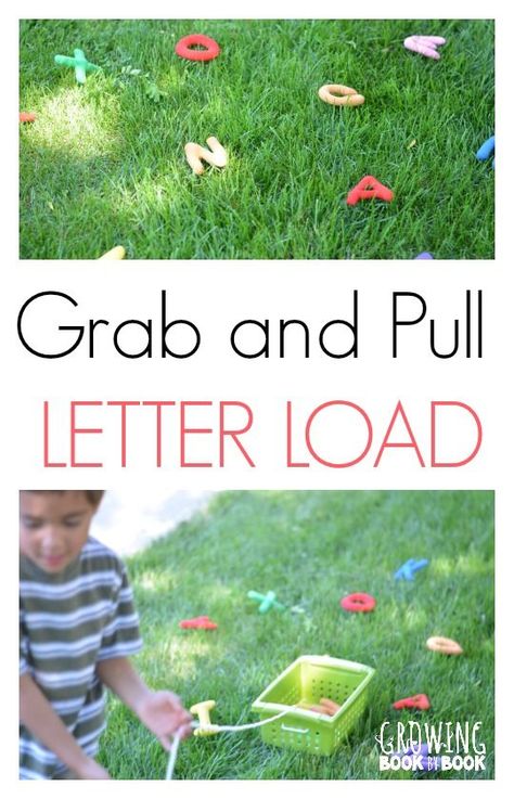 A gross motor alphabet activity perfect for outdoor learning for preschoolers and young children. Preschool Outdoor Activities, Number Learning, Outdoor Learning Activities, Gross Motor Activity, Alphabet Activity, Aktiviti Kanak-kanak, Letter Games, Abc Activities, Gross Motor Activities