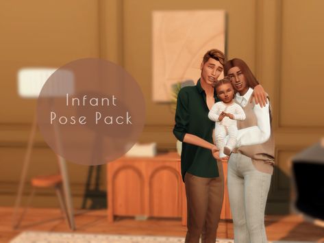 Sims 4 Pregnancy Announcement Poses, Sims 4 Infant Poses, Infant Poses, Sims4 Pose, Toddler Poses, Sims 4 Blog, Sims 4 Family, 4 Poses, Family Portrait Poses