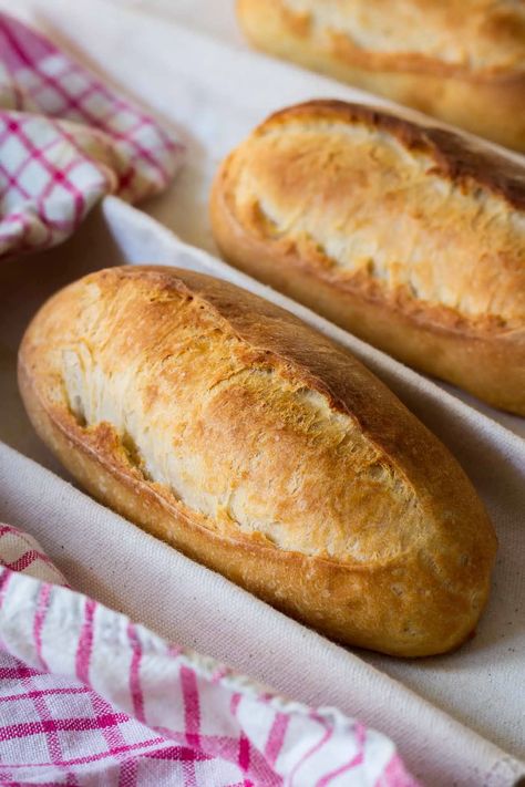 Fluffy Bread Rolls, Bread Improver, Sandwich Rolls, Vietnamese Sandwich, Fluffy Bread, Bahn Mi, German Bread, Baking Stone, Simple Sandwiches