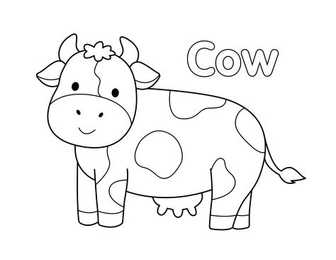 Cow Coloring Page from LittleBeeFamily.com Free Cow Coloring Pages, Free Printable Cow Pictures, Cow Crafts Preschool Free Printables, Puzzle Pages Free Printable, Farm Colouring Pages, Cow Pictures Drawing, Cow Stencil Free Printable, Cow Kindergarten, Cow Worksheets Preschool