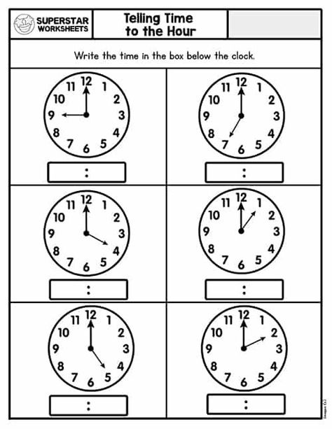 What time is recess? When is lunch? What wonderful questions. It sounds like it is time to teach your students about telling...time. Here are some free time-telling worksheets for your classroom. There are different skill levels to help your students advance as quickly as the clock itself. Clock Worksheets, Telling Time Practice, Printable Alphabet Worksheets, Clock Template, Learn To Tell Time, Time To The Hour, Telling Time Worksheets, Work On Writing, Time Worksheets