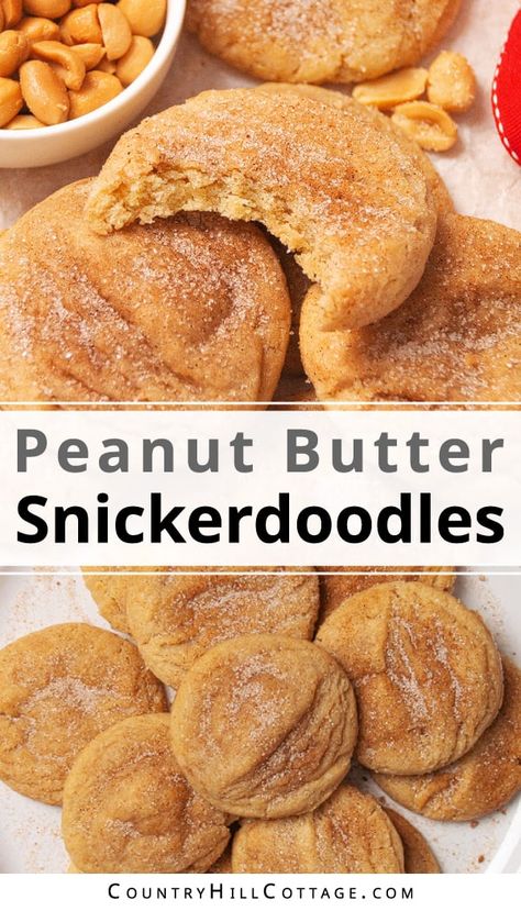 Salted Peanut Cookies, Holiday Peanut Butter Cookies, Christmas Desserts Peanut Butter, Peanut Butter Snickers Cookies, Cinnamon Peanut Butter Cookies, Peanut Butter Snickerdoodle Cookies, Chocolate Snickerdoodle Cookies, Snicker Doodle Cookies Recipe, Sinkerdoodle Cookies Recipe