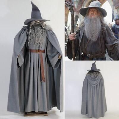 Gandalf Cosplay, Gandalf Costume, Beard Wig, Cloak Outfit, Hobbit Costume, Lord Of The Ring, Wizard Costume, Gandalf The Grey, Sales Promotion