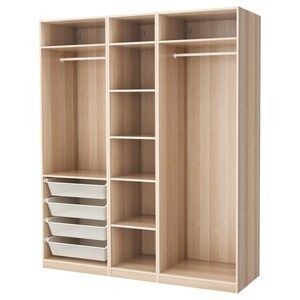 Dressing modulable pas cher - IKEA Ikea Bedroom Storage, Bedroom Wardrobe Ideas, Garderobe Design, Living Room Tv Cabinet, Ikea Pax Wardrobe, Bedroom Cupboard, Bedroom Cupboards, Closet Design Layout, Ikea Bedroom