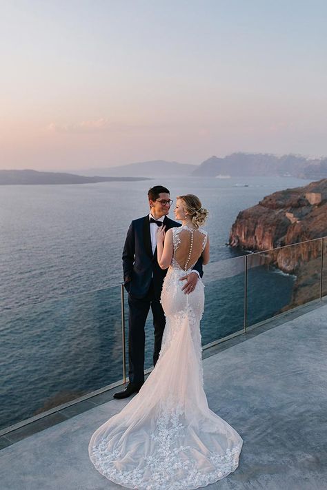 Wedding at Cavo Ventus Santorini | K&O by Vangelis Photography Weddings In Greece, Santorini Wedding Venue, Greek Islands Wedding, Greece Italy, Thailand Wedding, Villa Wedding, Santorini Wedding, Greece Wedding, Wedding Dresses Photos