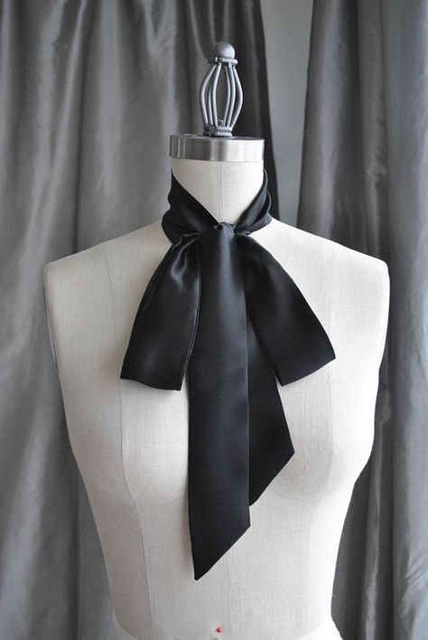 NEW  Black Silk Charmeuse Unique neck tie/Silk Tie Bow/Black bow tie/Bow scarf/Bow choker/Bow back/Neck wrap/Bow waist/Bow belt Women Bow Tie Outfit, Narrow Scarf, Bow Choker, Black Silk Scarf, Bow Scarf, Head Scarf Tying, Silk Satin Scarf, Silk Neck Scarf, Tie Women