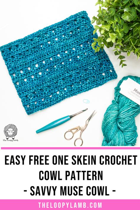 This easy free one skein crochet cowl pattern is perfect for using up that single, lonely skein in your stash that is begging to be use. Accessible to beginners, this crochet cowl pattern works up quickly.Click to view the free pattern or pin it to your free crochet patterns board for later. One Skein Crochet Cowl, 1 Skein Crochet Projects Free Pattern, Quick Crochet Cowl Free Pattern, Single Skein Crochet Projects, Single Lonely, Granny Stripe Crochet, Crocheted Clothes, Crochet Cowl Free Pattern, Granny Stripe