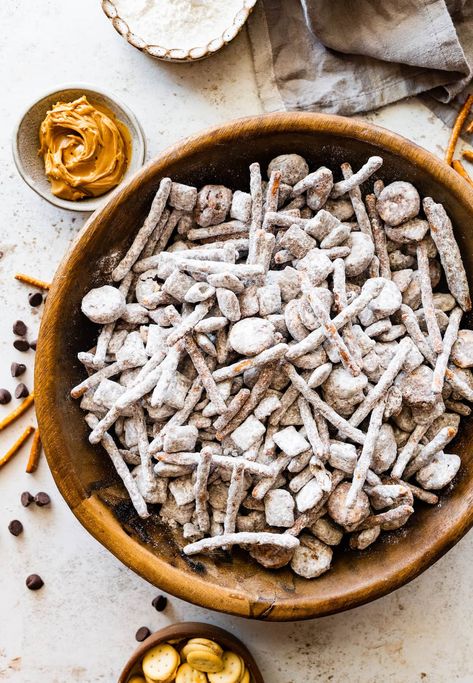 Sweet and Salty Puppy Chow Puppy Chow Popcorn, Savory Puppy Chow, Non Peanut Butter Puppy Chow, Pretzel Puppy Chow, Puppy Chow Crispix, Original Puppy Chow Recipe, Gluten Free Muddy Buddies Puppy Chow, Christmas Puppy Chow No Peanut Butter, Puppy Chow Chex Mix Recipe No Peanut Butter