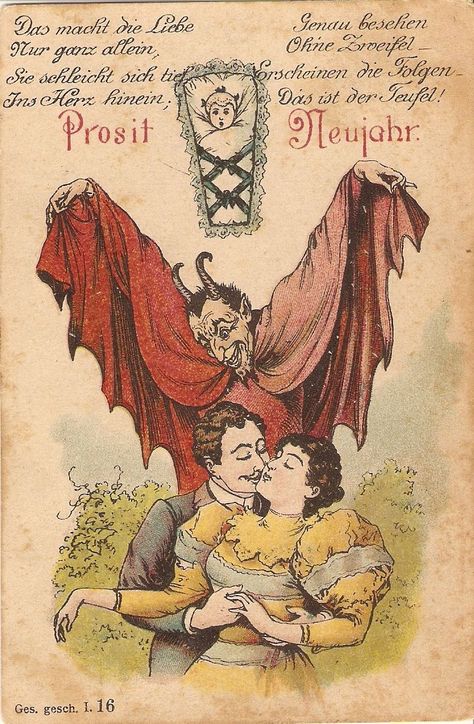 Vintage Krampus, German Christmas Traditions, Dark Inspiration, Early Halloween, Autumn Images, Halloween Postcard, 20s Art, Weird Vintage, Woodcut Art