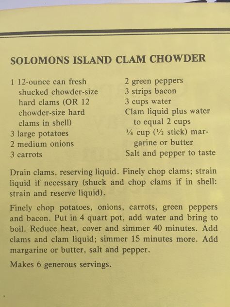 Polynesian Food, Clam Bake, Vintage Cooking, Island Food, Clam Chowder, World Recipes, Solomon Islands, Stuffed Green Peppers, Fish And Seafood