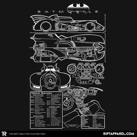 New post on tshirtroundup Car Blueprint, Batman Batmobile, Graphic Tees For Men, Cool Shirt Designs, Blueprint Art, Geek Clothes, Batman Poster, Superhero Villains, Batman Returns