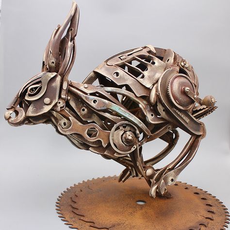 Harriet Mead, Metal Sculpture Wall Art, Metal Animals, Steampunk Animals, Mechanical Art, Metal Garden Art, Sculpture Metal, Junk Art, Metal Art Welded