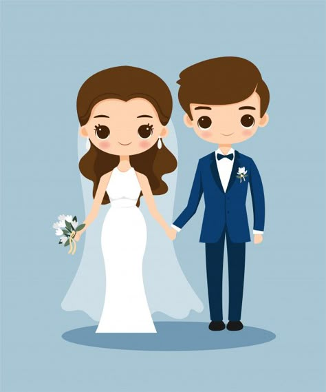 Bride And Groom Drawing, Wedding Drawings, Groom Cartoon, Wedding Cartoon, Cartoon Wedding Invitations, Bride And Groom Cartoon, Wedding Couple Cartoon, Cute Bride, Wedding Drawing