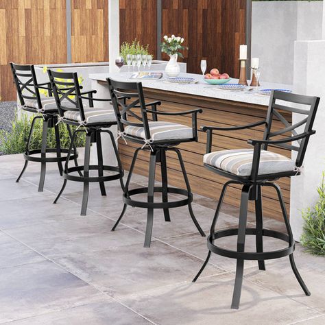 Outdoor Patio Bar, Outdoor Bar Sets, Industrial Bar Stools, Colour Gray, Patio Bar Stools, Bar Patio, Backyard Bar, 30 Bar Stools, Bar Height Stools